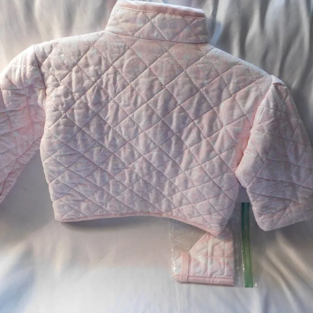 Grannie Annie Floral Pink Handmade Quilted Jacket Girl's XS 12-18 Months